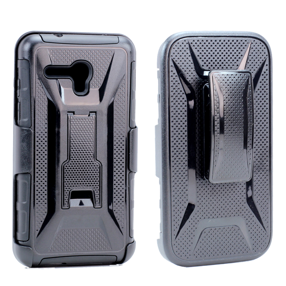 Alcatel OneTouch Fierce XL 5054 Armor Holster Combo BELT Clip Case (Black)